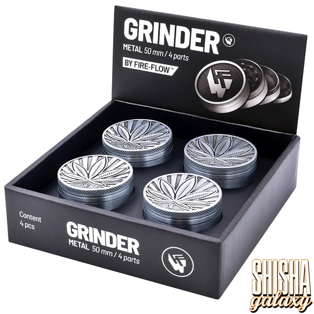 Fire Flow Fire Flow - Metall Grinder - Highlife - Ø 50 mm - 4 Teilig - Silver
