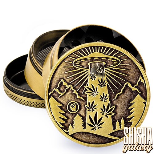 Fire Flow Fire Flow - Metall Grinder - 420 Aliens - Ø 50 mm - 4 Teilig - Gold