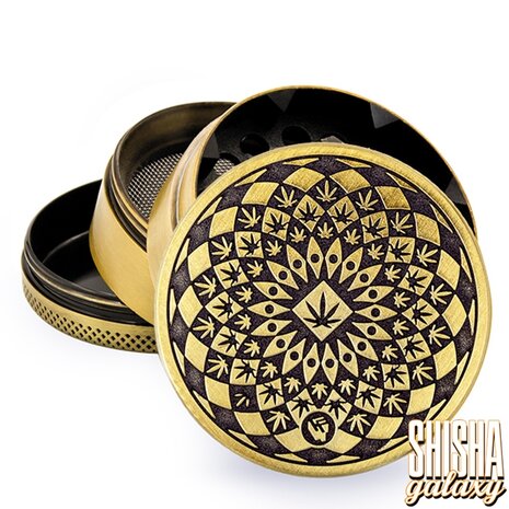 Fire Flow Fire Flow - Metall Grinder - Leaf Pattern - Ø 50 mm - 4 Teilig - Gold Fire Flow Fire Flow - Metall Grinder - Leaf Pattern - Ø 50 mm - 4 Teilig - Gold