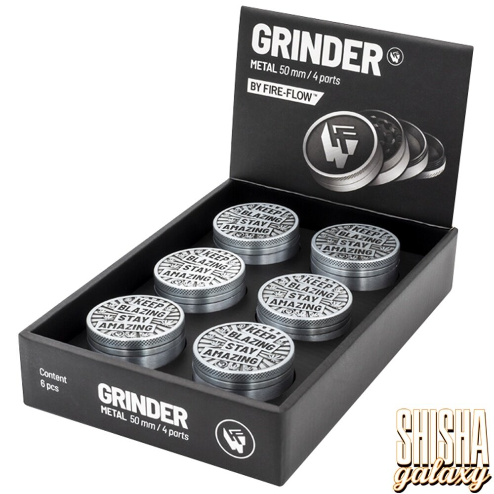 Fire Flow Fire Flow - Metall Grinder - Keep Blazing - Ø 50 mm - 4 Teilig - Silver Fire Flow Fire Flow - Metall Grinder - Keep Blazing - Ø 50 mm - 4 Teilig - Silver