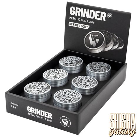 Fire Flow Fire Flow - Metall Grinder - Keep Blazing - Ø 50 mm - 4 Teilig - Silver Fire Flow Fire Flow - Metall Grinder - Keep Blazing - Ø 50 mm - 4 Teilig - Silver