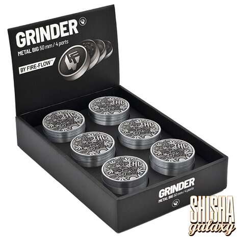Fire Flow Fire Flow - Metall Grinder - THC Molecules - Ø 50 mm - 4 Teilig - Silver Fire Flow Fire Flow - Metall Grinder - THC Molecules - Ø 50 mm - 4 Teilig - Silver