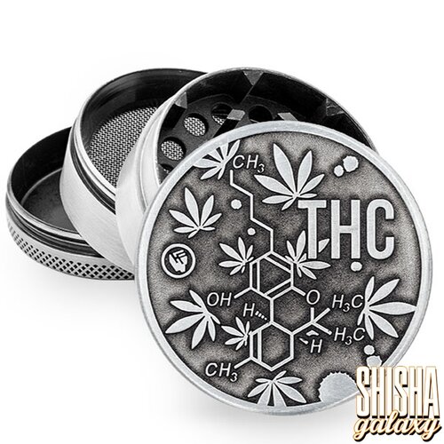 Fire Flow Fire Flow - Metall Grinder - THC Molecules - Ø 50 mm - 4 Teilig - Silver