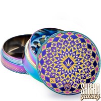 Metall Grinder - Icy Leaf Pattern - Ø 40 mm - 3 Teilig - Rainbow
