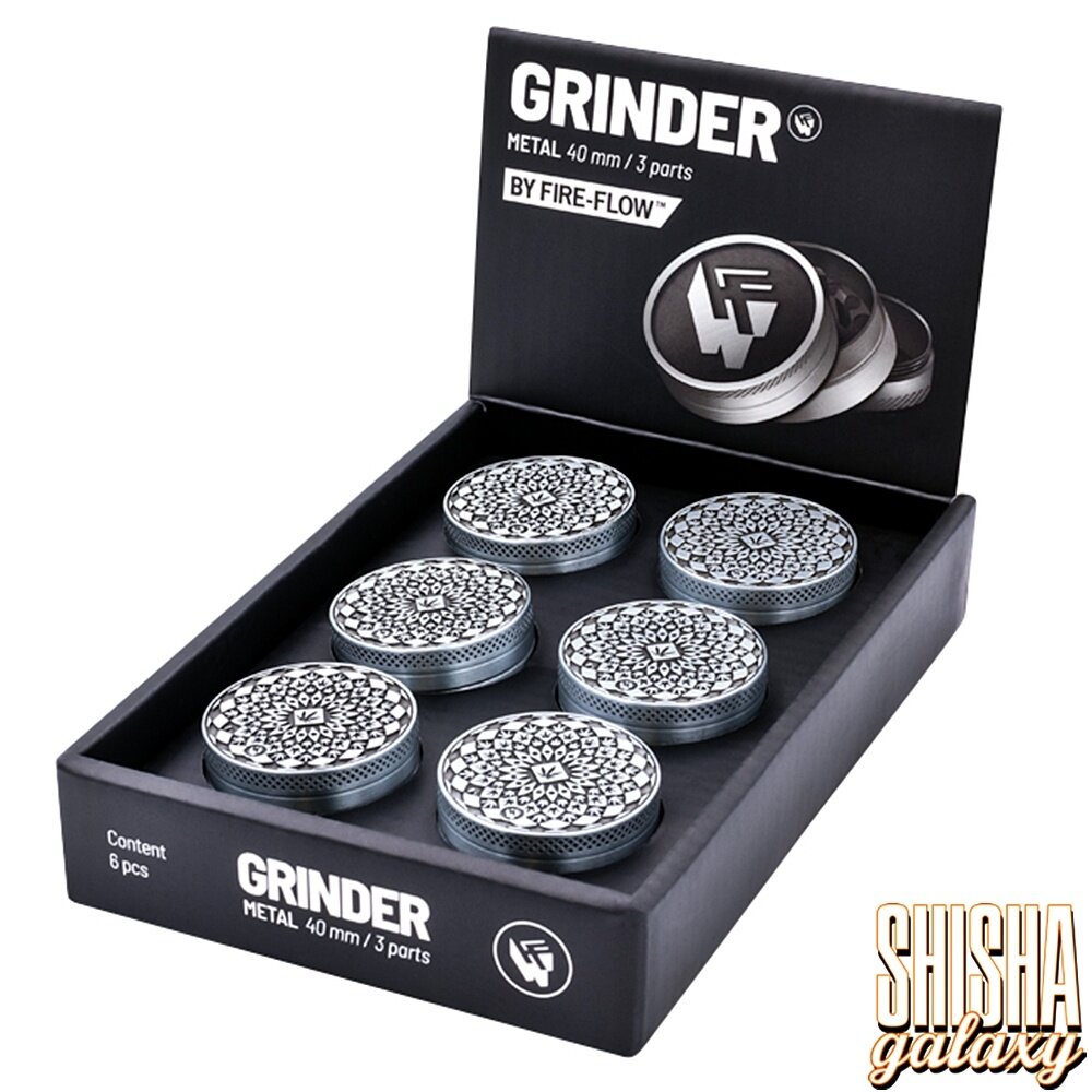 Fire Flow Fire Flow - Metall Grinder - Mandala Leaf - Ø 40 mm - 3 Teilig - Silver Fire Flow Fire Flow - Metall Grinder - Mandala Leaf - Ø 40 mm - 3 Teilig - Silver