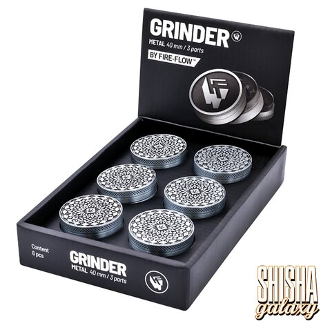 Fire Flow Fire Flow - Metall Grinder - Mandala Leaf - Ø 40 mm - 3 Teilig - Silver Fire Flow Fire Flow - Metall Grinder - Mandala Leaf - Ø 40 mm - 3 Teilig - Silver