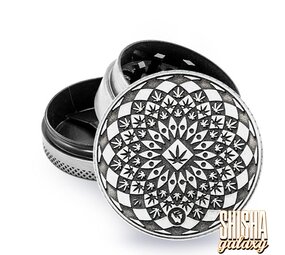 Fire Flow Metall Grinder - Mandala Leaf - Ø 40 mm - 3 Teilig - Silver Fire Flow Metall Grinder - Mandala Leaf - Ø 40 mm - 3 Teilig - Silver