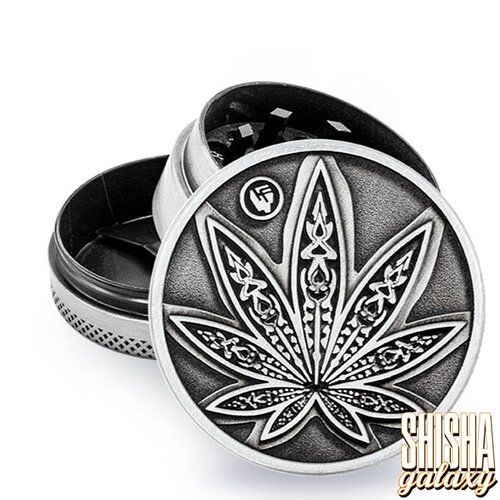 Fire Flow Fire Flow - Metall Grinder - Neon Leaves 3/4 - Ø 40 mm - 3 Teilig - Silver