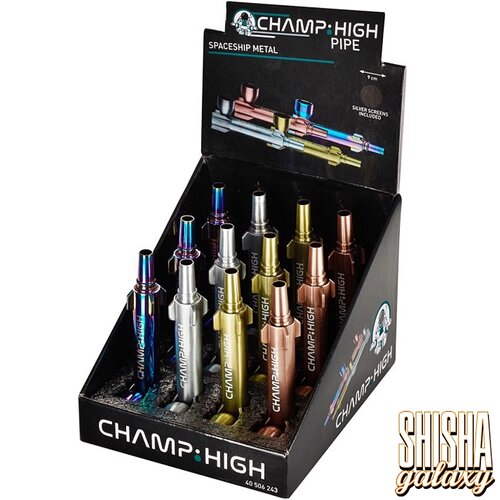 High Champ Champ High - Spaceship Metal - 9 cm - Metall Handpfeife inkl. Sieb - Gold