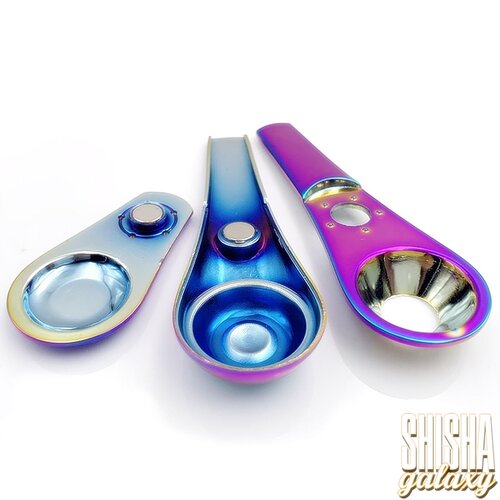 High Champ Champ High - Spoon - 7 cm - Metall Handpfeife inkl. Deckel - Rainbow