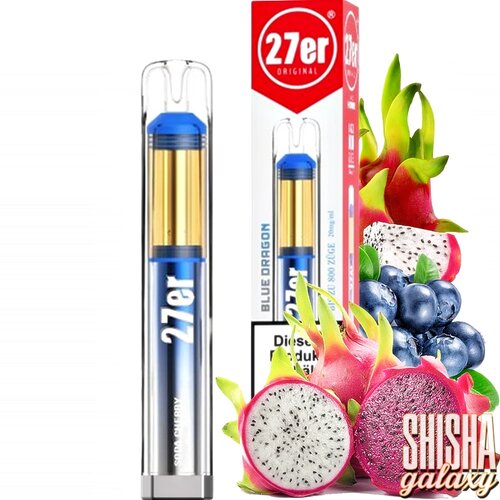 Venookah 27er 27er Vape by Vennokah - Blue Dragon - Einweg E-Shisha - 800 Züge / Nikotin 20 mg