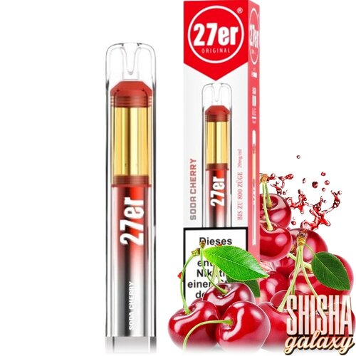 Venookah 27er 27er Vape by Vennokah - Soda Cherry - Einweg E-Shisha - 800 Züge / Nikotin 20 mg