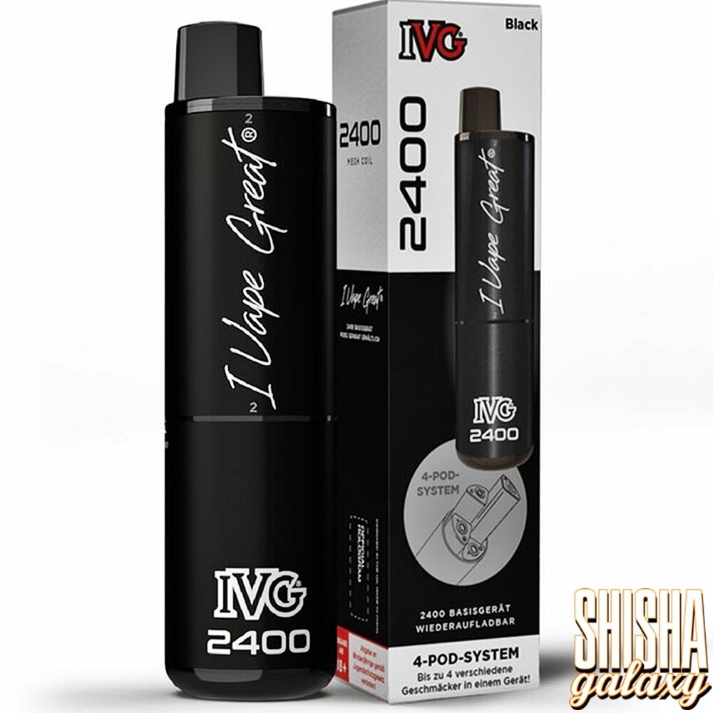 IVG IVG 2400 - Pod Kit - Akku 1000 mAh - Black - 4er Pod-System - E-Zigarette IVG IVG 2400 - Pod Kit - Akku 1000 mAh - Black - 4er Pod-System - E-Zigarette
