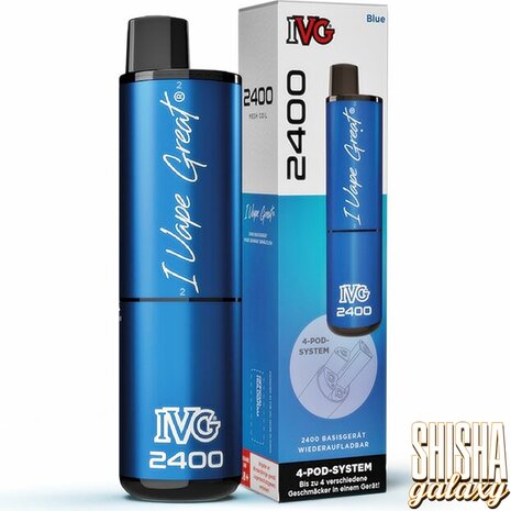 IVG IVG 2400 - Pod Kit - Akku 1000 mAh - Blue - 4er Pod-System - E-Zigarette IVG IVG 2400 - Pod Kit - Akku 1000 mAh - Blue - 4er Pod-System - E-Zigarette