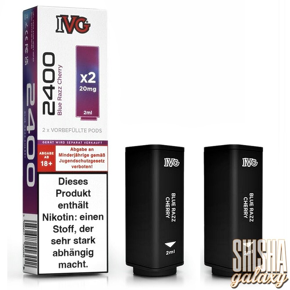 IVG IVG 2400 - Blue Razz Cherry - Liquid Pod - 2 ml - Nikotin 20 mg - 2er Pack (4 ml) IVG IVG 2400 - Blue Razz Cherry - Liquid Pod - 2 ml - Nikotin 20 mg - 2er Pack (4 ml)