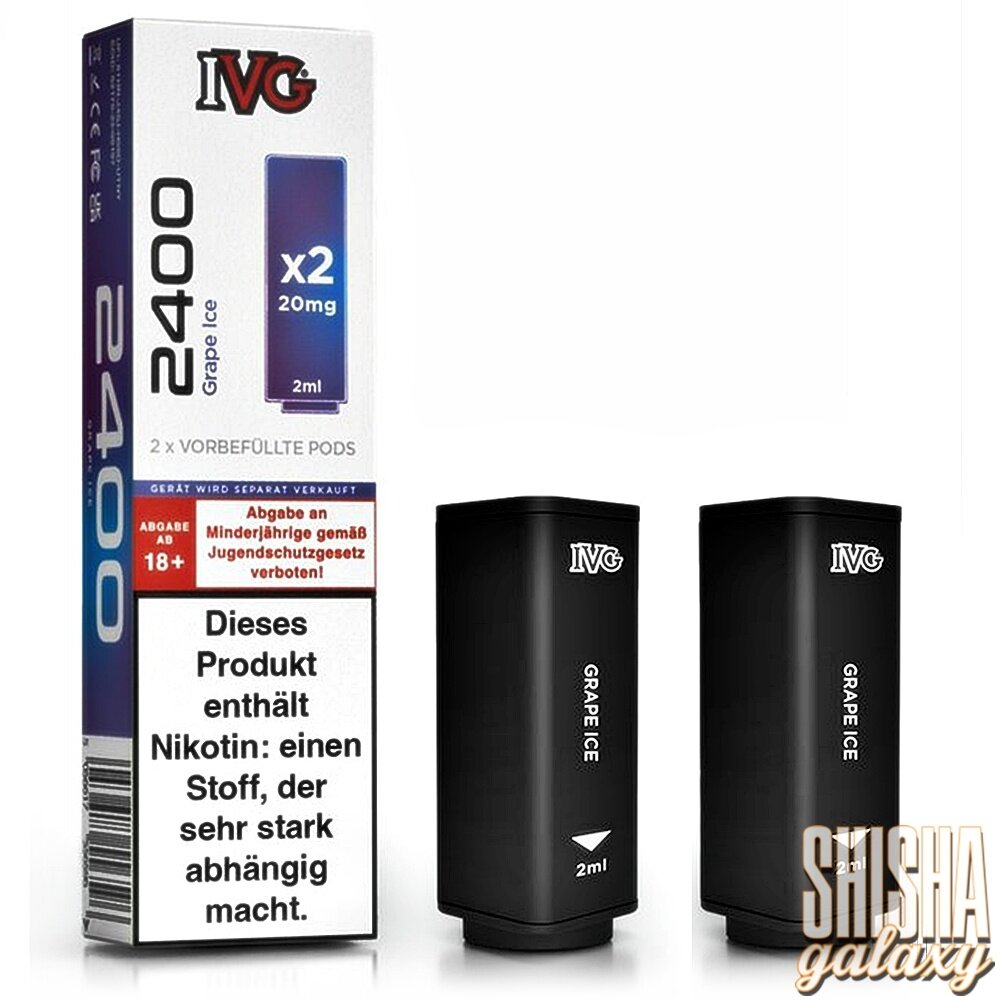 IVG 2400 - Grape Ice - Liquid Pod - Nikotin 20 mg - 2er Pack - Shisha Galaxy