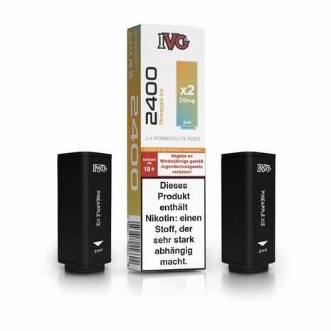 IVG IVG 2400 - Pineapple Ice - Liquid Pod - 2 ml - Nikotin 20 mg - 2er Pack (4 ml) IVG IVG 2400 - Pineapple Ice - Liquid Pod - 2 ml - Nikotin 20 mg - 2er Pack (4 ml)