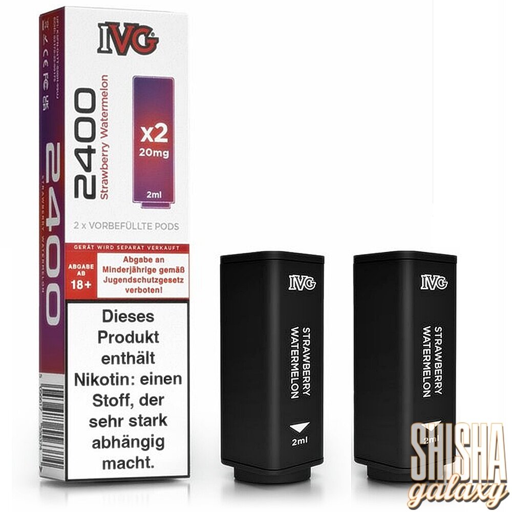 IVG IVG 2400 - Strawberry Watermelon - Liquid Pod - 2 ml - Nikotin 20 mg - 2er Pack (4 ml) IVG IVG 2400 - Strawberry Watermelon - Liquid Pod - 2 ml - Nikotin 20 mg - 2er Pack (4 ml)