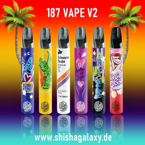 187 Strassenbande 187 Vape V2 - Virgin Pussy - Einweg E-Shisha - 600 Züge / Nikotin 20 mg