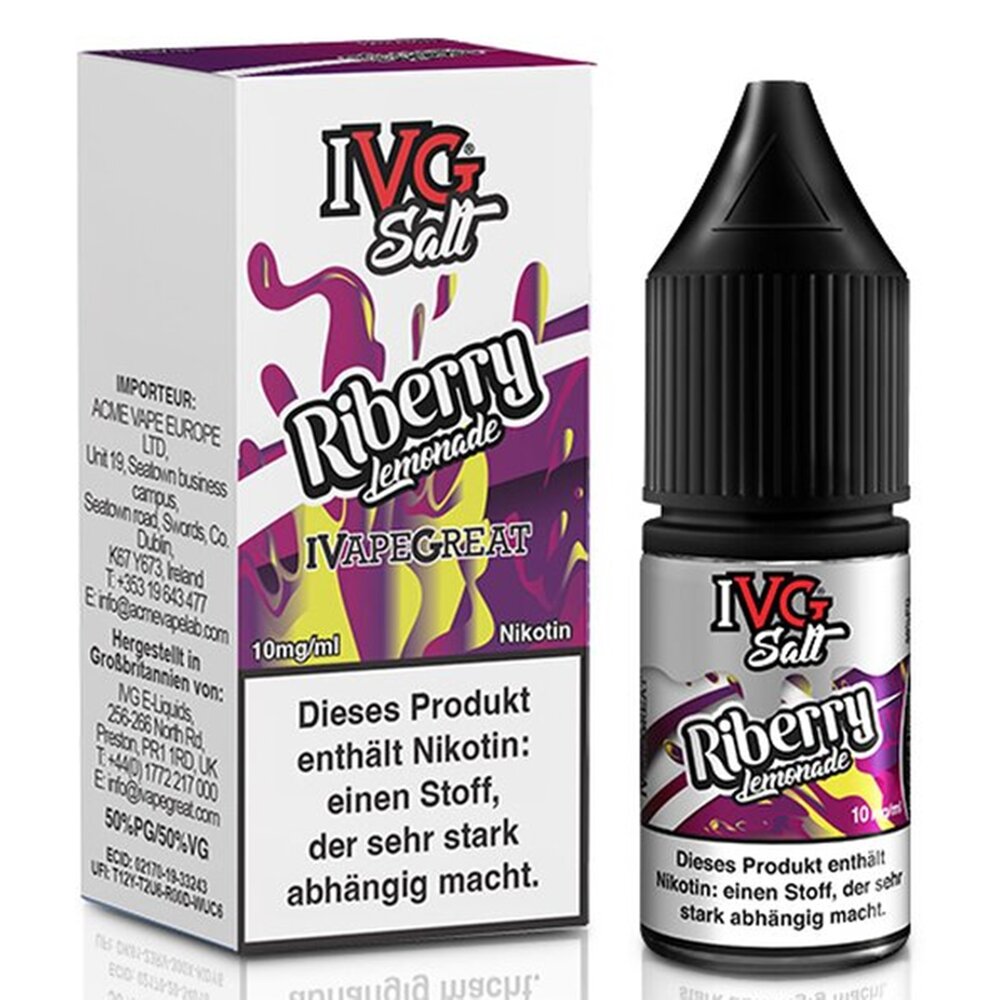 IVG IVG Salt - Riberry Lemonade - E-Liquid - Nikotin 10 mg/ml IVG IVG Salt - Riberry Lemonade - E-Liquid - Nikotin 10 mg/ml