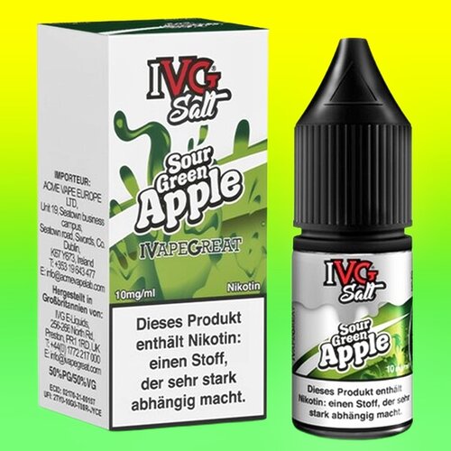 IVG IVG Salt - Sour Green Apple - Liquid - Nikotin 10 mg/ml