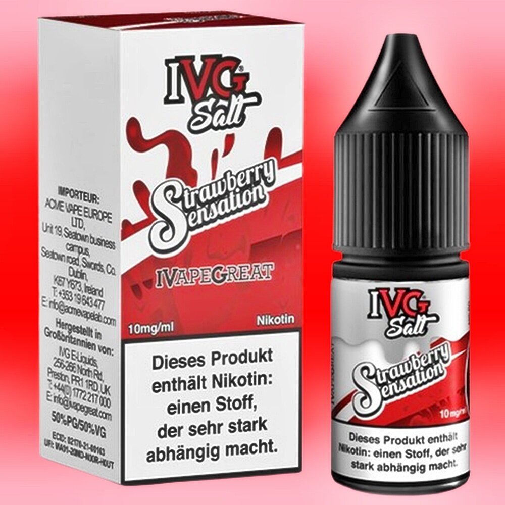 IVG IVG Salt - Strawberry Sensation - E-Liquid - Nikotin 20 mg/ml IVG IVG Salt - Strawberry Sensation - E-Liquid - Nikotin 20 mg/ml
