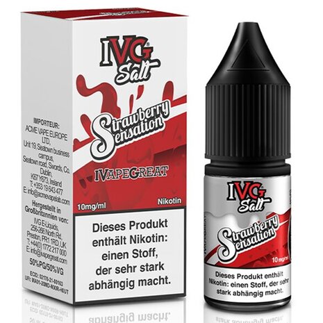 IVG IVG Salt - Strawberry Sensation - E-Liquid - Nikotin 20 mg/ml IVG IVG Salt - Strawberry Sensation - E-Liquid - Nikotin 20 mg/ml