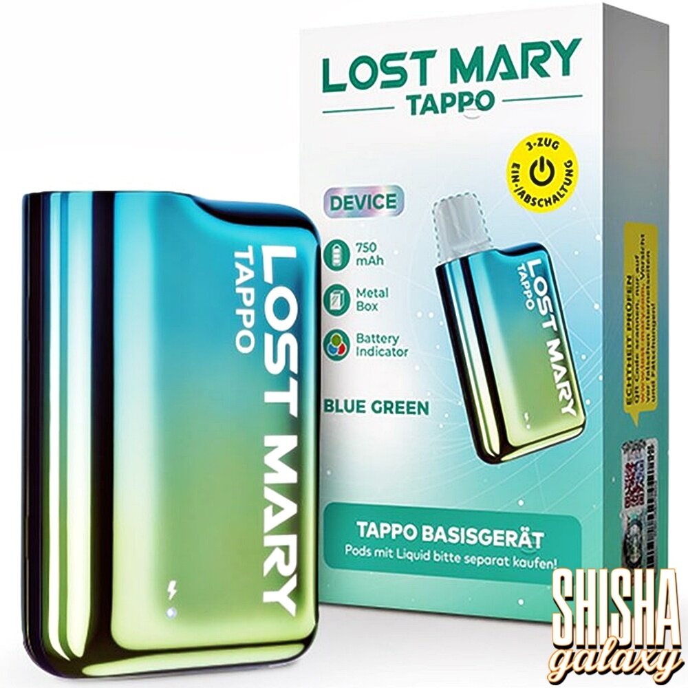 Lost Mary Tappo Lost Mary Tappo - Pod Kit - Akku 750 mAh - Blue Green - E-Zigarette Lost Mary Tappo Lost Mary Tappo - Pod Kit - Akku 750 mAh - Blue Green - E-Zigarette