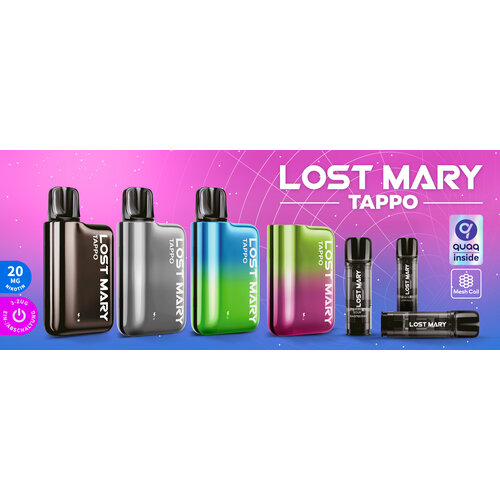 Lost Mary Tappo Lost Mary Tappo by Elfbar - Prefilled Pod Kit - Akku 500 mAh - Silver (Wiederaufladbare Mehrweg E-Zigarette)