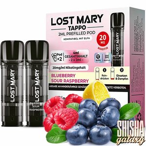 Lost Mary Tappo Tappo - Blueberry Sour Raspberry - Liquid Pod - Nikotin 20 mg - 2er Pack