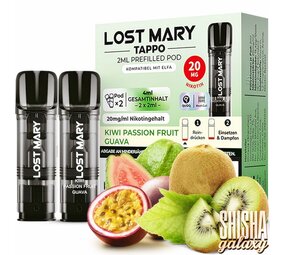 Lost Mary Tappo Tappo - Kiwi Passion Fruit Guava - Liquid Pod - Nikotin 20 mg - 2er Pack Lost Mary Tappo Tappo - Kiwi Passion Fruit Guava - Liquid Pod - Nikotin 20 mg - 2er Pack