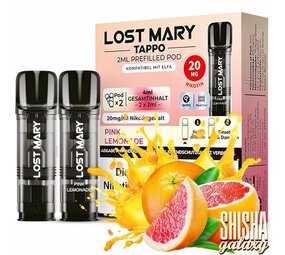 Lost Mary Tappo Tappo - Pink Lemonade - Liquid Pod - Nikotin 20 mg - 2er Pack Lost Mary Tappo Tappo - Pink Lemonade - Liquid Pod - Nikotin 20 mg - 2er Pack
