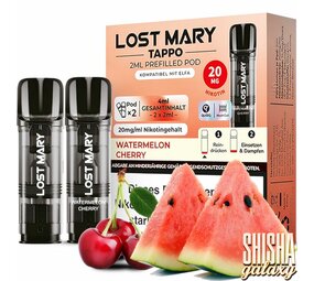 Lost Mary Tappo Tappo - Watermelon Cherry - Liquid Pod - Nikotin 20 mg - 2er Pack Lost Mary Tappo Tappo - Watermelon Cherry - Liquid Pod - Nikotin 20 mg - 2er Pack