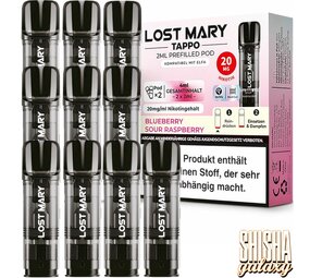 Lost Mary Tappo Tappo - Blueberry Sour Raspberry - Liquid Pod - Nikotin 20 mg - 10er Pack Lost Mary Tappo Tappo - Blueberry Sour Raspberry - Liquid Pod - Nikotin 20 mg - 10er Pack