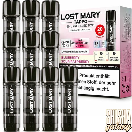 Lost Mary Tappo Lost Mary Tappo - Blueberry Sour Raspberry - Liquid Pod - 2 ml - Nikotin 20 mg - 10er Pack (5x2er Pack)
