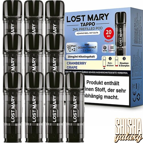 Lost Mary Tappo Tappo - Cranberry Grape - Liquid Pod - Nikotin 20 mg - 10er Pack
