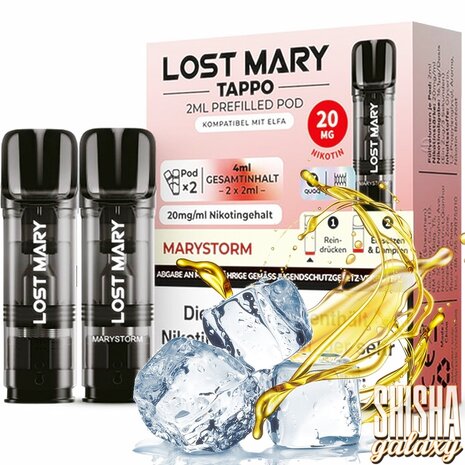 Lost Mary Tappo Lost Mary Tappo - Marystorm - Liquid Pod - 2 ml - Nikotin 20 mg - 10er Pack (5x2er Pack) Lost Mary Tappo Lost Mary Tappo - Marystorm - Liquid Pod - 2 ml - Nikotin 20 mg - 10er Pack (5x2er Pack)