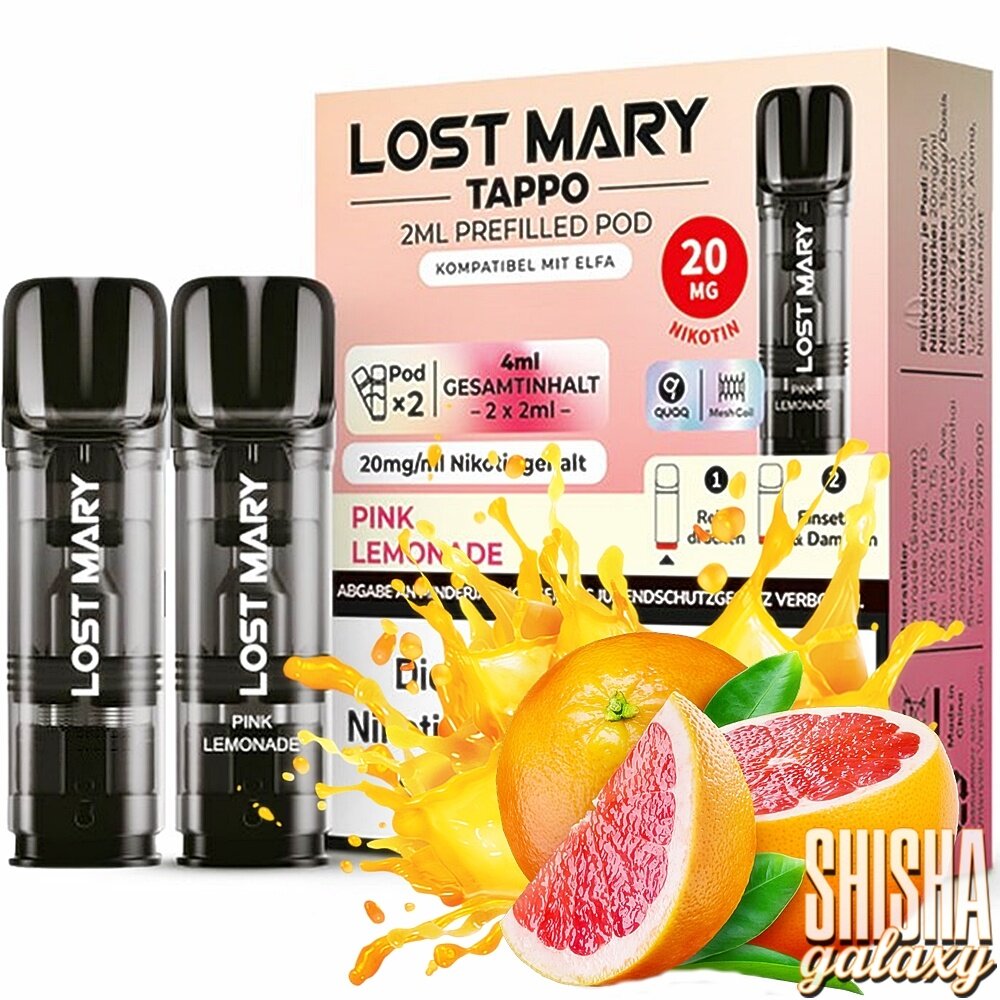 Lost Mary Tappo Lost Mary Tappo - Pink Lemonade - Liquid Pod - 2 ml - Nikotin 20 mg - 10er Pack (5x2er Pack) Lost Mary Tappo Lost Mary Tappo - Pink Lemonade - Liquid Pod - 2 ml - Nikotin 20 mg - 10er Pack (5x2er Pack)