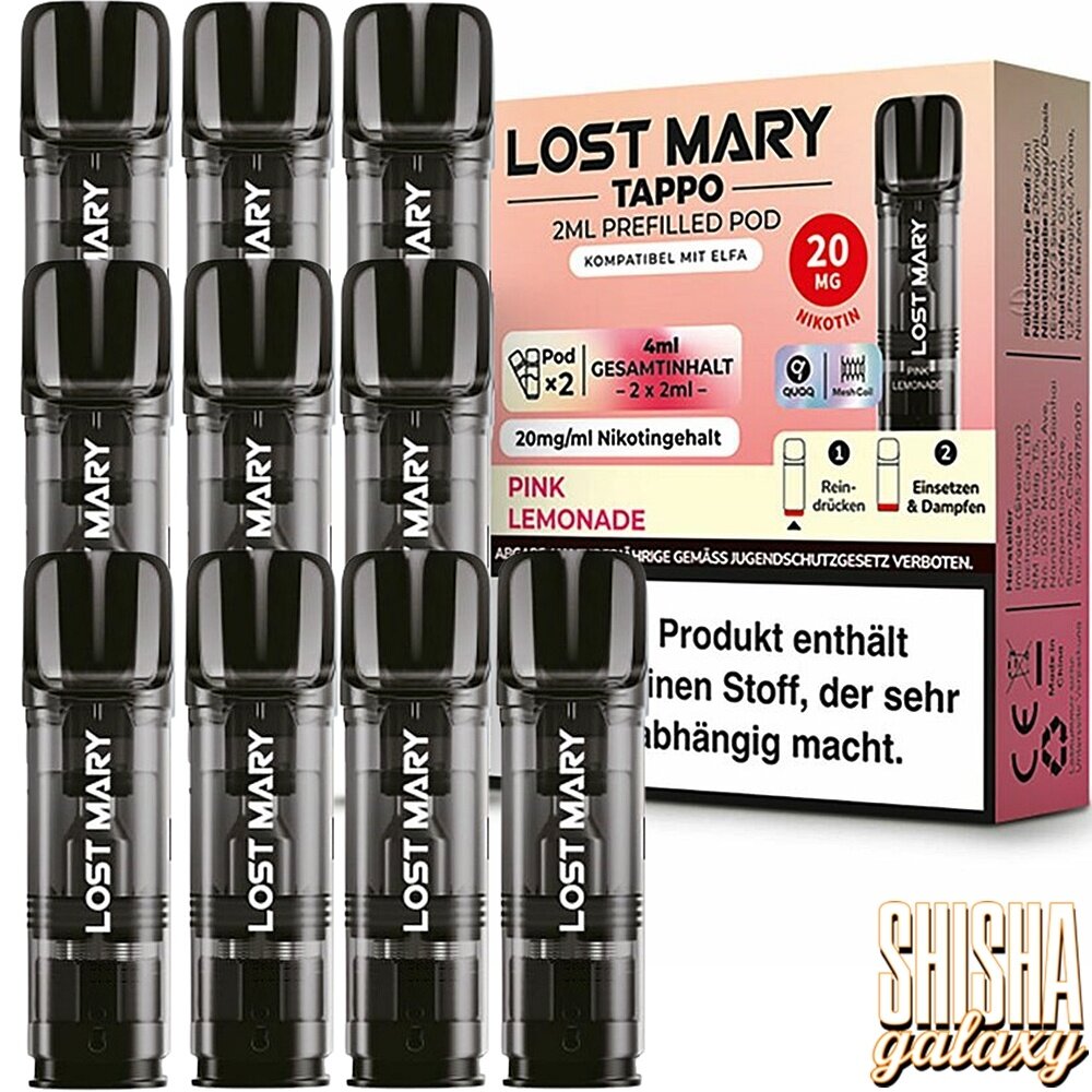 Lost Mary Tappo Lost Mary Tappo - Pink Lemonade - Liquid Pod - 2 ml - Nikotin 20 mg - 10er Pack (5x2er Pack) Lost Mary Tappo Lost Mary Tappo - Pink Lemonade - Liquid Pod - 2 ml - Nikotin 20 mg - 10er Pack (5x2er Pack)