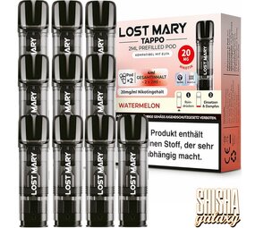 Lost Mary Tappo Tappo - Watermelon - Liquid Pod - Nikotin 20 mg - 10er Pack Lost Mary Tappo Tappo - Watermelon - Liquid Pod - Nikotin 20 mg - 10er Pack