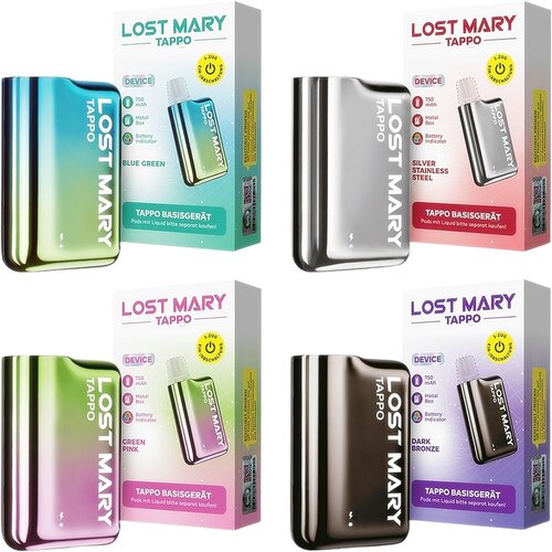 Lost Mary Tappo Lost Mary Tappo by Elfbar - Prefilled Pod Kit & Liquid Pod Starter Set inkl. USB Ladekabel - 4 Pod Kits / 20 Liquid Pods (Komplett Set)