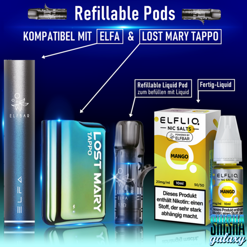 Elf Bar Elf Bar - ELFA & Tappo - Refillable - Liquid Pods - 2er Pack