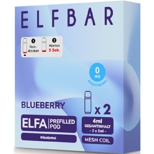 Elf Bar Elf Bar - ELFA - Blueberry - Prefilled Liquid Pod - 2 ml - Nikotinfrei - 2er Pack