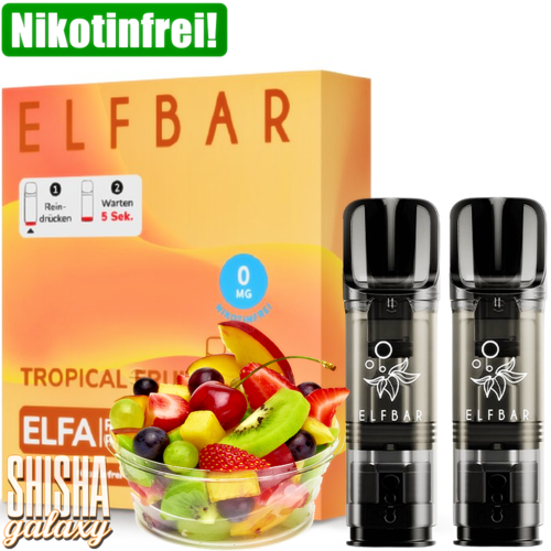 Elf Bar ELFA - Tropical Fruit - Liquid Pod - Nikotinfrei - 2er Pack