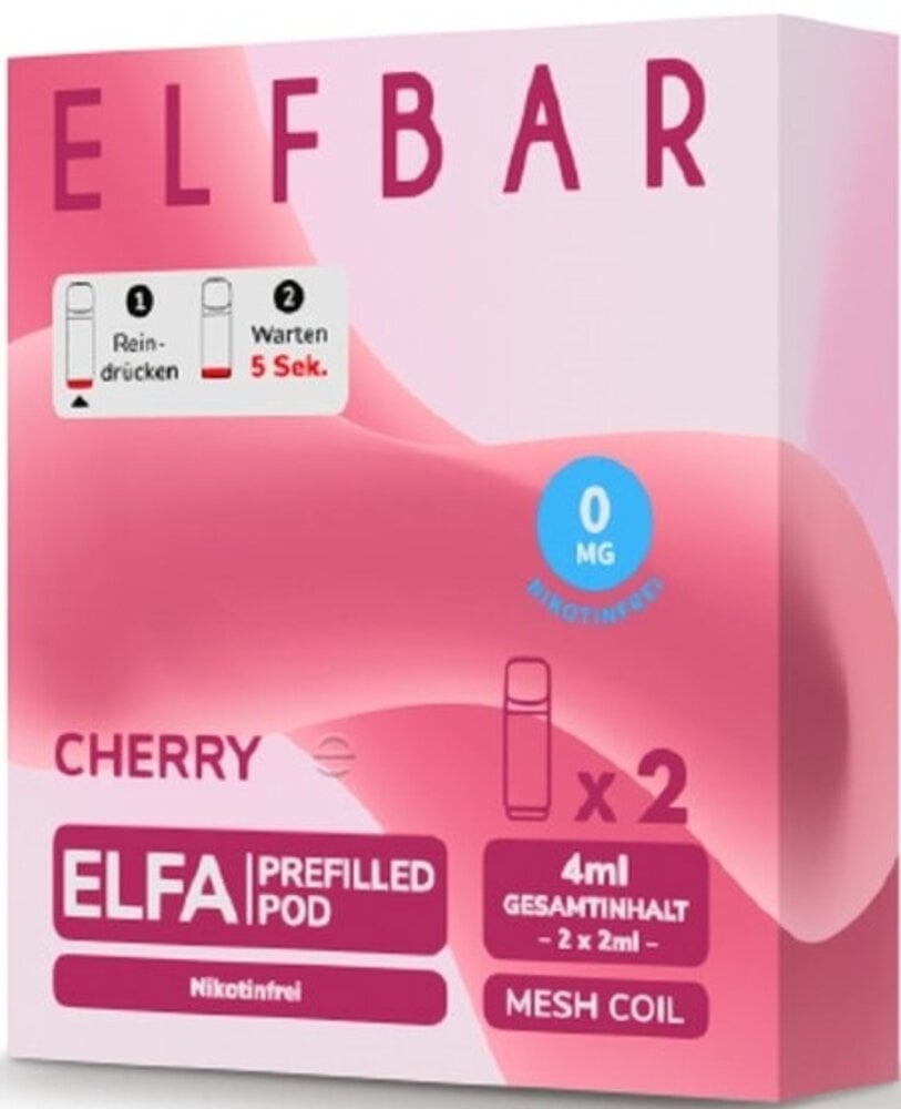 Elfbar Elfbar - ELFA - Cherry - Liquid Pod - 2 ml - Nikotinfrei - 10er Pack (5x2er Pack) Elfbar Elfbar - ELFA - Cherry - Liquid Pod - 2 ml - Nikotinfrei - 10er Pack (5x2er Pack)