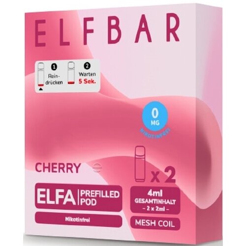 Elf Bar Elf Bar - ELFA - Cherry - Prefilled Liquid Pod - 2 ml - Nikotinfrei - 10er Pack