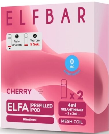 Elfbar Elfbar - ELFA - Cherry - Liquid Pod - 2 ml - Nikotinfrei - 10er Pack (5x2er Pack) Elfbar Elfbar - ELFA - Cherry - Liquid Pod - 2 ml - Nikotinfrei - 10er Pack (5x2er Pack)