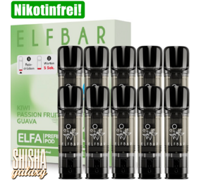 Elfbar ELFA - Kiwi Passion Fruit Guava - Liquid Pod - Nikotinfrei - 10er Pack (5x2er Pack) Elfbar ELFA - Kiwi Passion Fruit Guava - Liquid Pod - Nikotinfrei - 10er Pack (5x2er Pack)