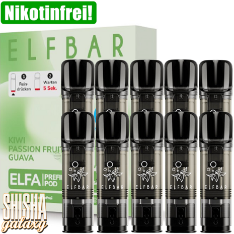 Elfbar Elfbar - ELFA - Kiwi Passion Fruit Guava - Liquid Pod - 2 ml - Nikotinfrei - 10er Pack (5x2er Pack) Elfbar Elfbar - ELFA - Kiwi Passion Fruit Guava - Liquid Pod - 2 ml - Nikotinfrei - 10er Pack (5x2er Pack)