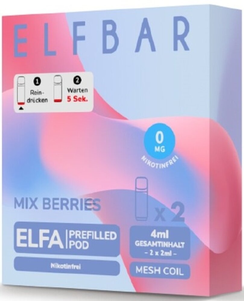 Elfbar Elfbar - ELFA - Mix Berries - Liquid Pod - 2 ml - Nikotinfrei - 10er Pack (5x2er Pack) Elfbar Elfbar - ELFA - Mix Berries - Liquid Pod - 2 ml - Nikotinfrei - 10er Pack (5x2er Pack)
